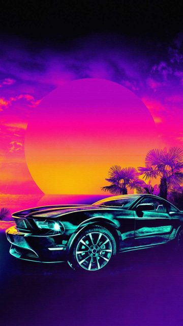 Mustang Retro iPhone Wallpaper