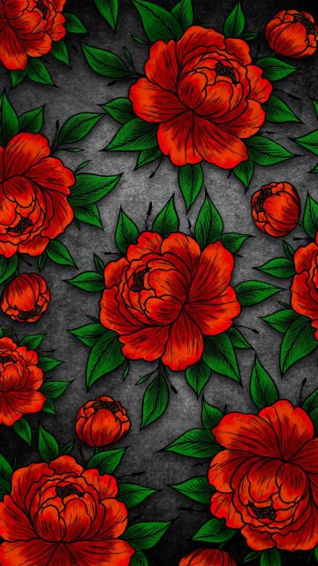 Red Flowers iPhone Wallpaper