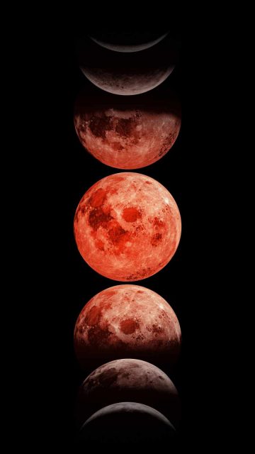 Red Moon Phase iPhone Wallpaper