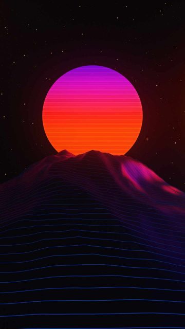 Retro Moon iPhone Wallpaper