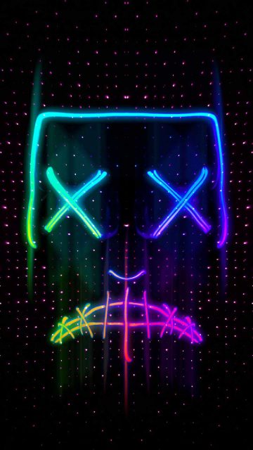 Sad Mask Neon iPhone Wallpaper