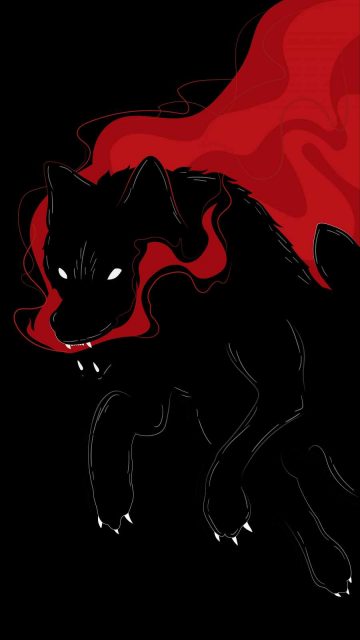 Black Wolf Art iPhone Wallpaper