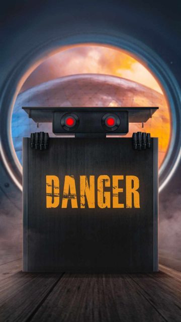 Danger Robot iPhone Wallpaper