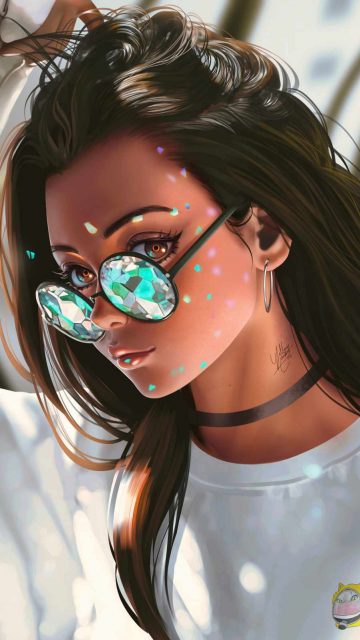 Fashion Girl Sunglasses iPhone Wallpaper