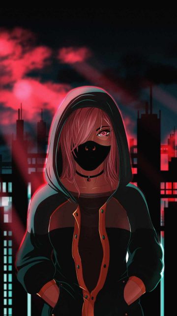 Hoodie Masked Girl Anime