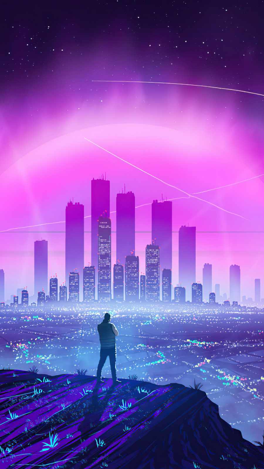 Lights of city Synthwave