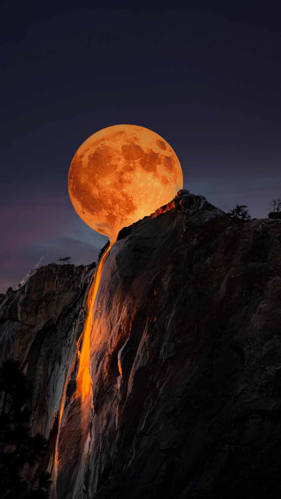 Moon Horsetail Falls Yosemite National Park