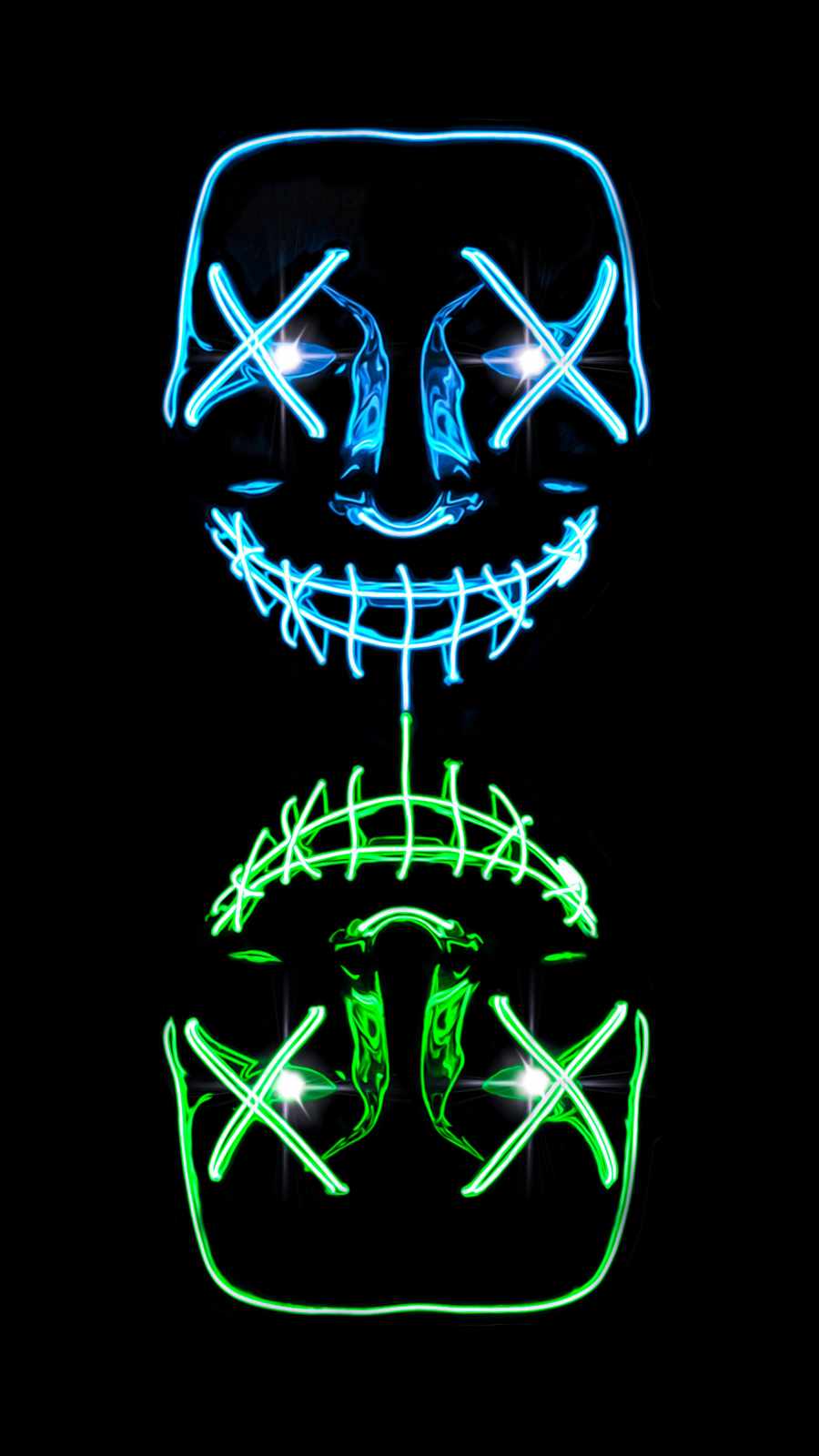 Neon Masks iPhone Wallpaper