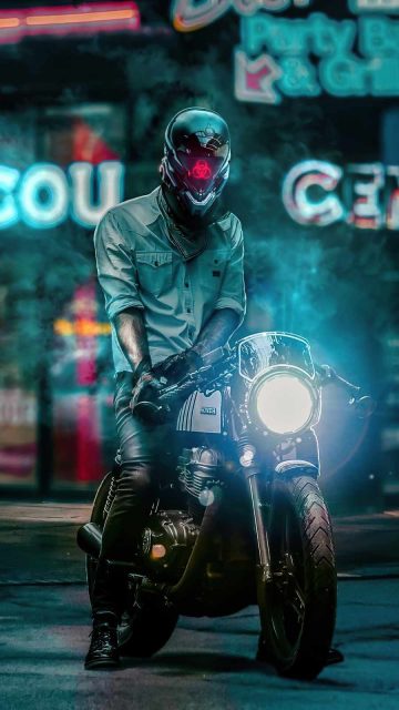 Scifi Biker Boy iPhone Wallpaper