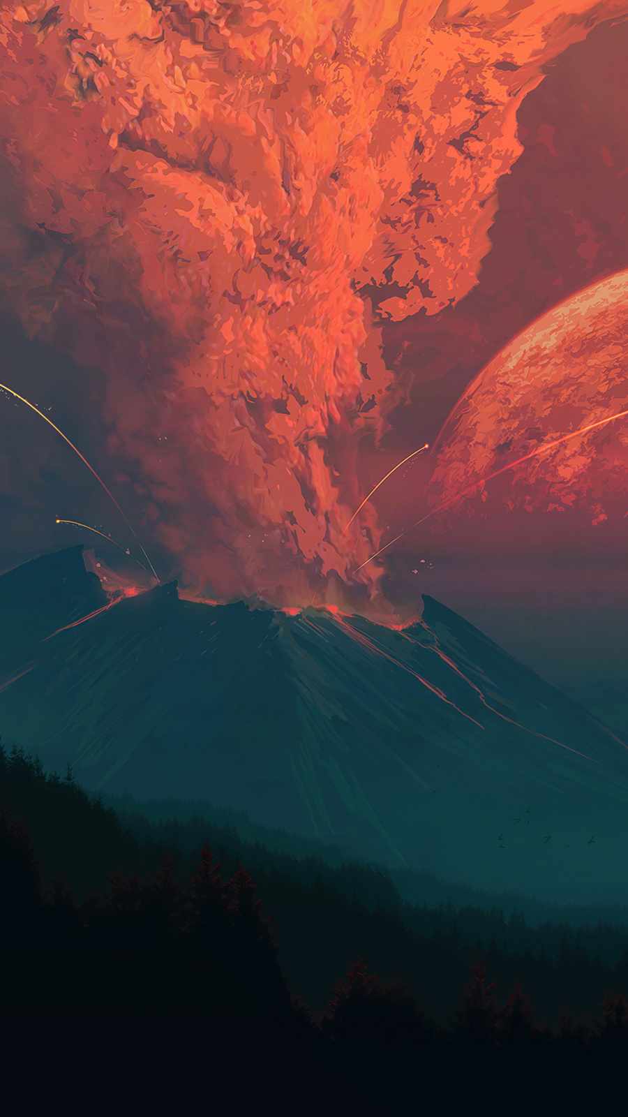 Volcano Ashes iPhone Wallpaper