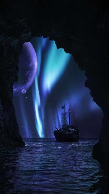 Aurora Night Ocean Ship