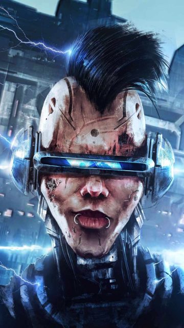 Cyborg Face iPhone Wallpaper