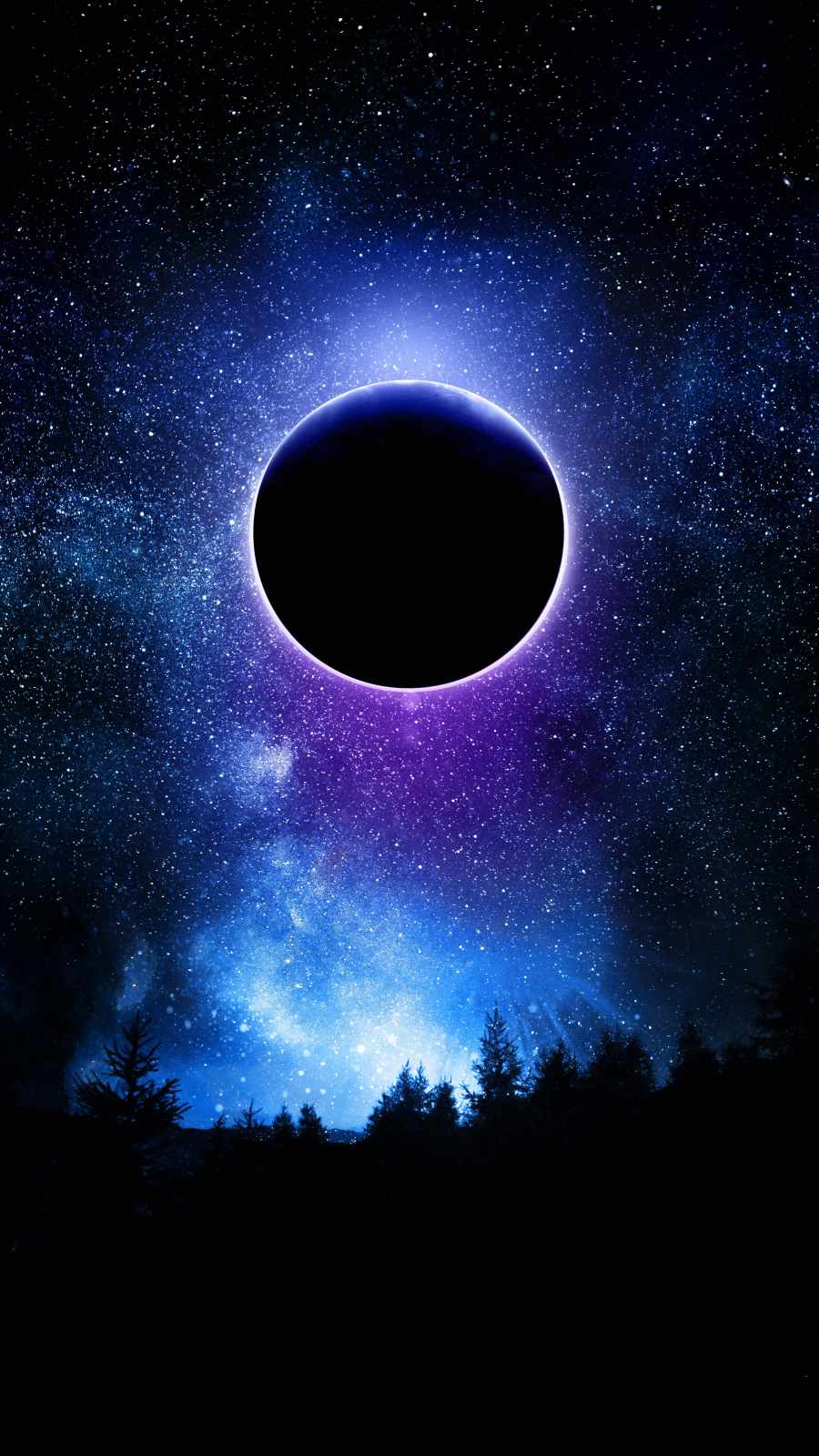 Eclipse in Space iPhone Wallpaper