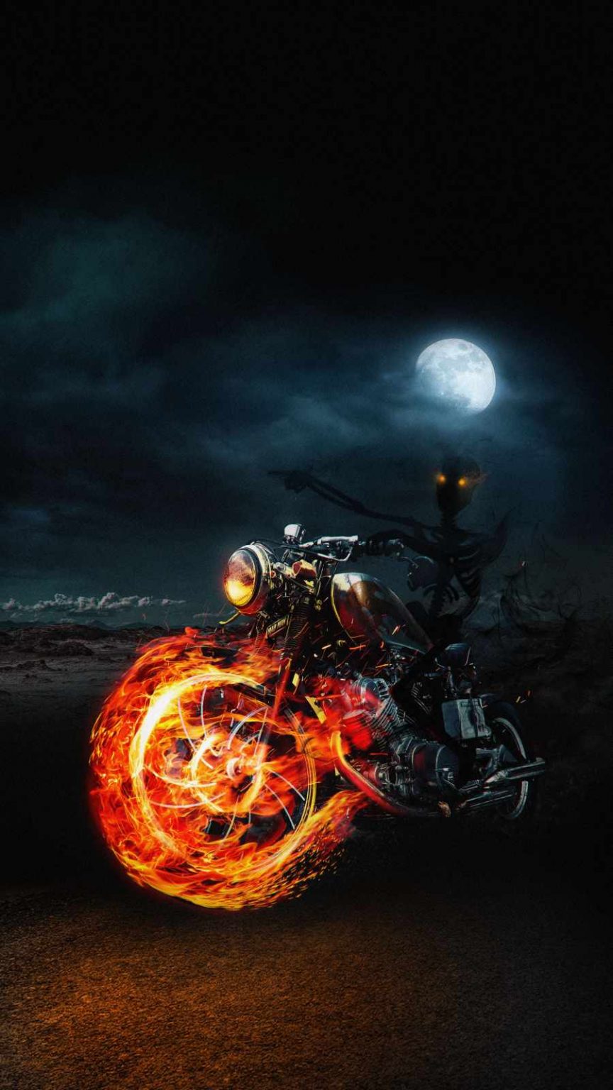 Ghost Rider Motorcycle - iPhone Wallpapers