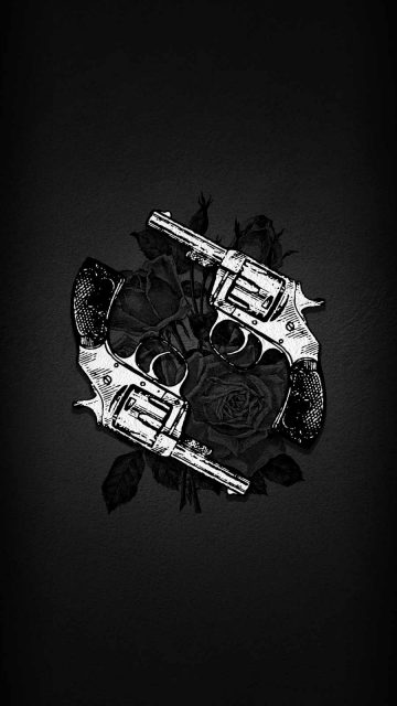 Gun Roses iPhone Wallpaper