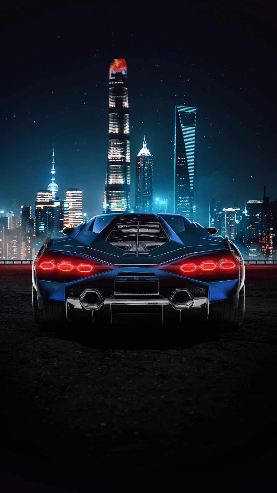 Lamborghini City iPhone Wallpaper