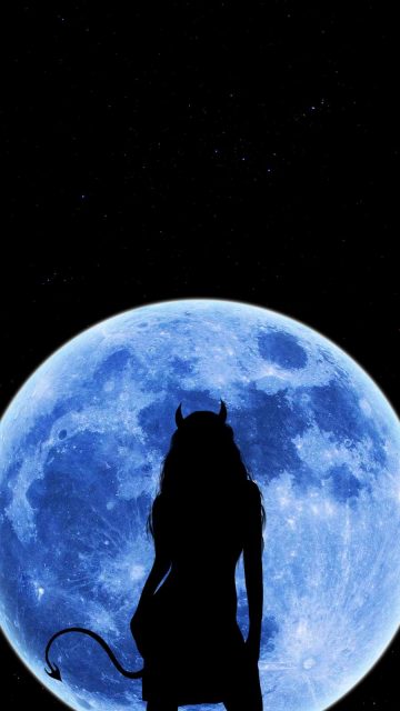 Moon Devil Girl iPhone Wallpaper