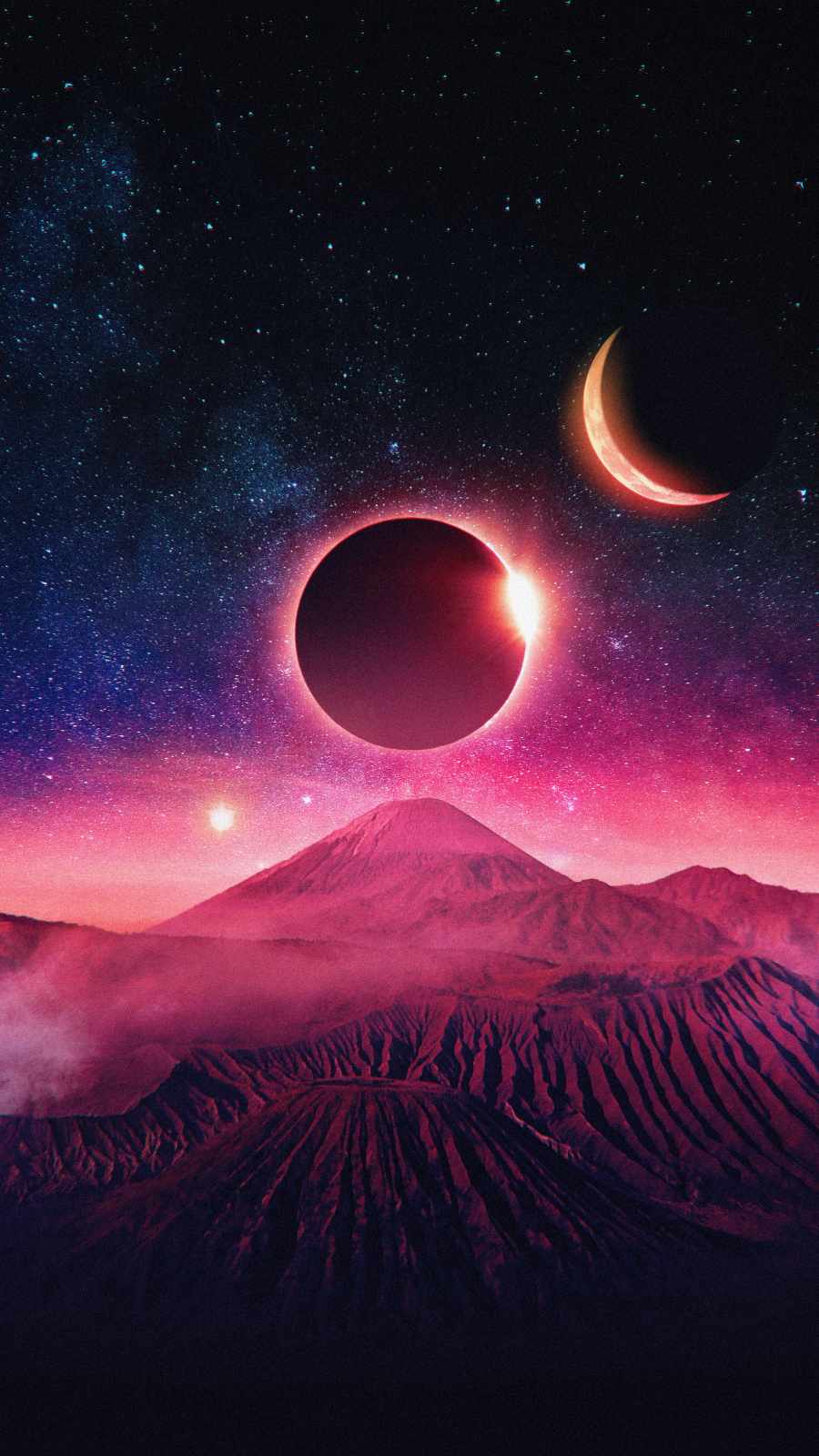 Moon Eclipse Art iPhone Wallpaper