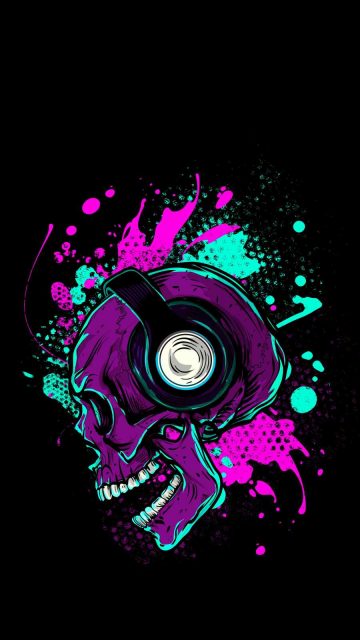 Music Skull iPhone Wallpaper