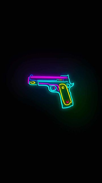 Neon Gun iPhone Wallpaper