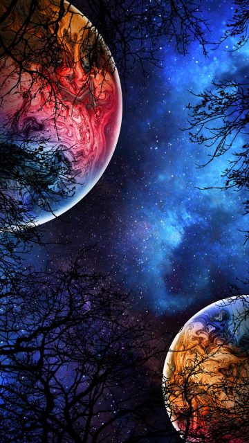 Planets Colliding iPhone Wallpaper