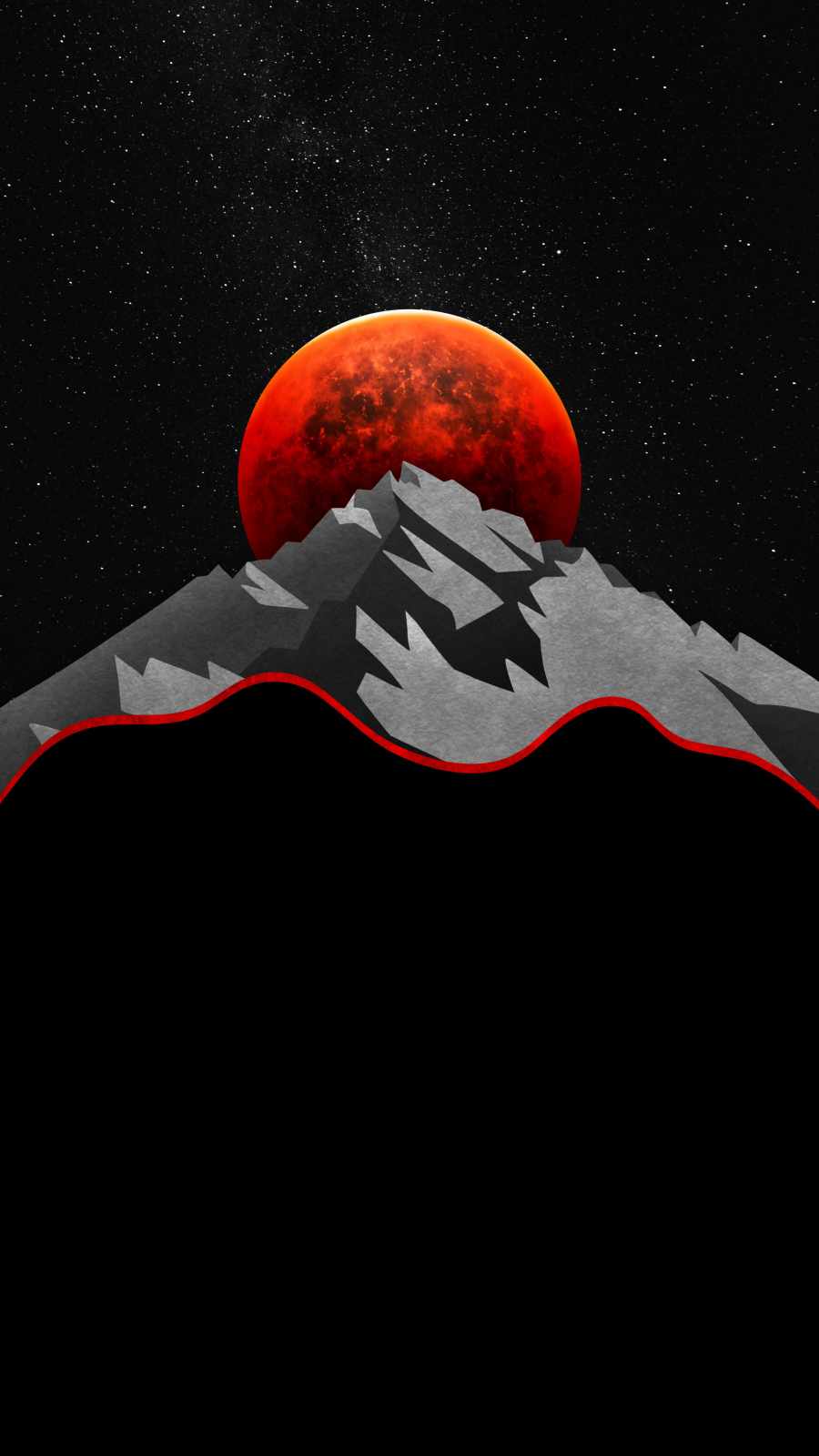 Red Moon Mountain iPhone Wallpaper