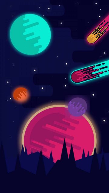 Retro meteor iPhone Wallpaper