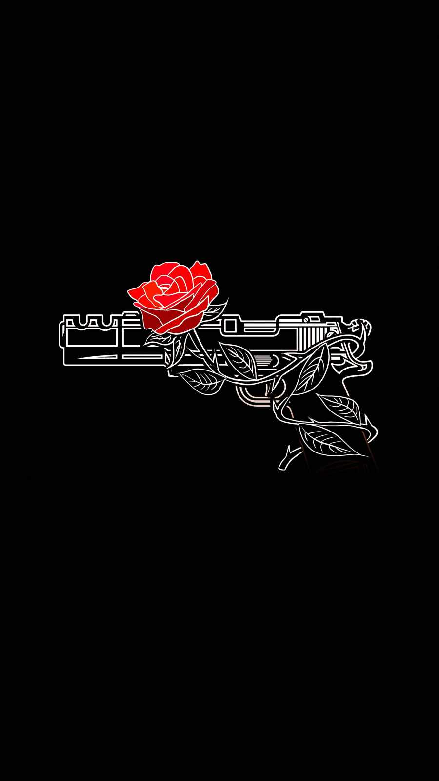 Rose Gun iPhone Wallpaper