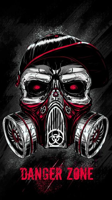Skull Toxic Mask iPhone Wallpaper