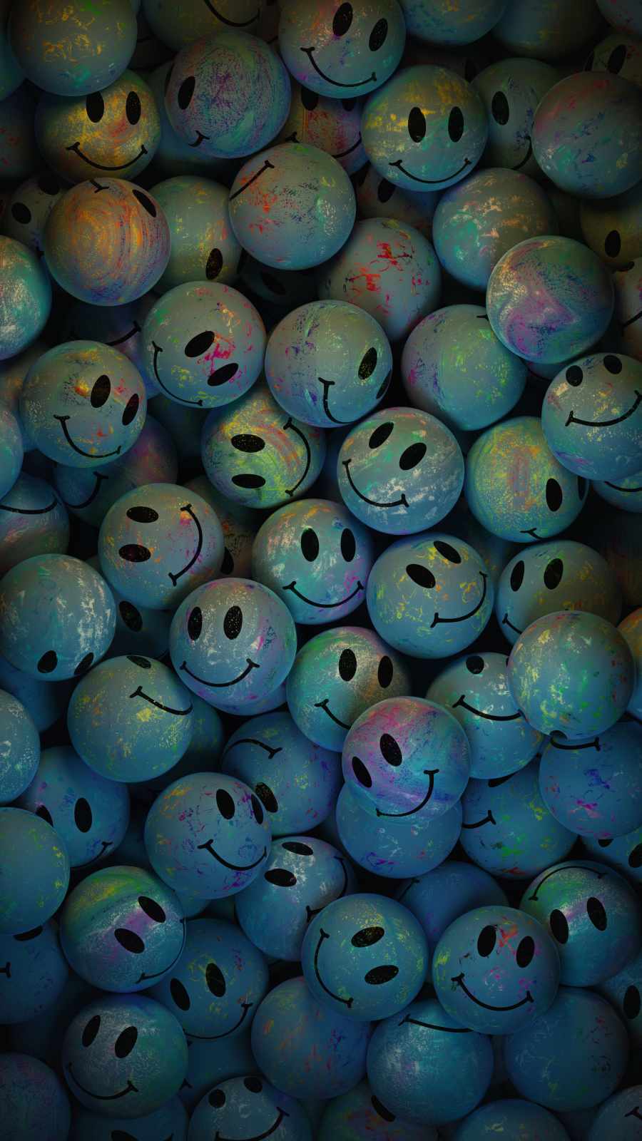Smile Face Balls iPhone Wallpaper