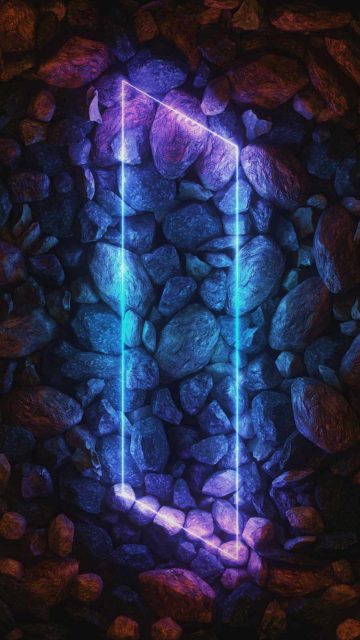 Stone Neon Light iPhone Wallpaper