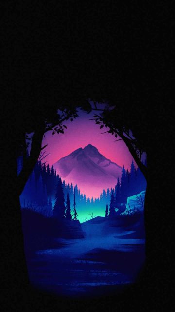 Amoled Forest iPhone Wallpaper