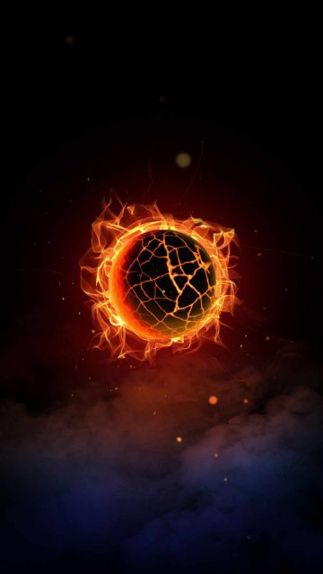 Burning Planet iPhone Wallpaper