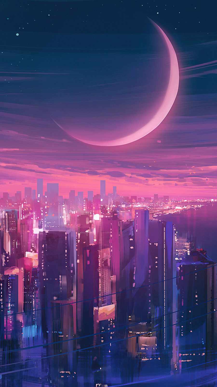 Cityscape Synthwave iPhone Wallpaper