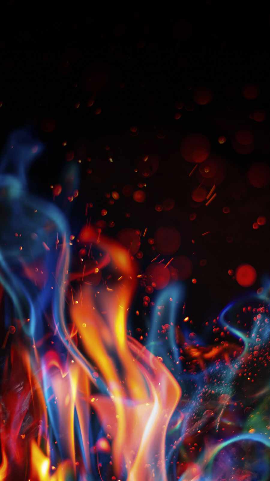 Colorful Flame iPhone Wallpaper