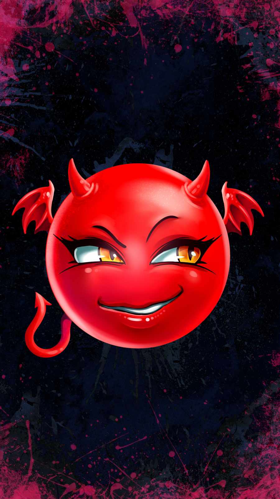 Devil Face Emoji iPhone Wallpaper