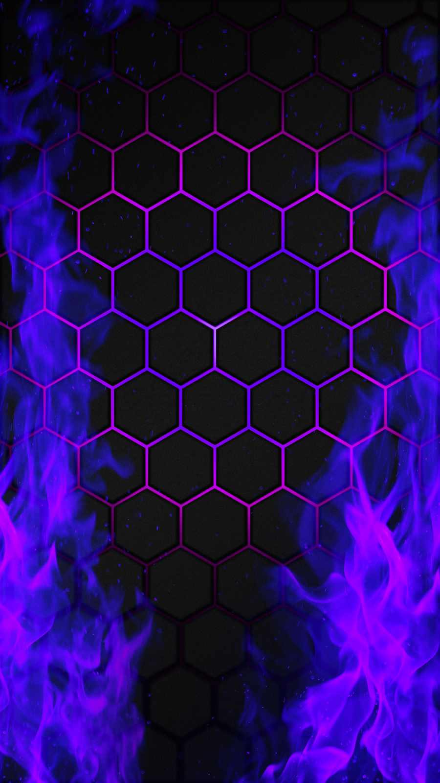 Hexagon Fire iPhone Wallpaper