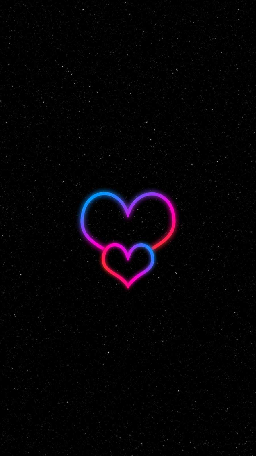 neon hearts wallpaper