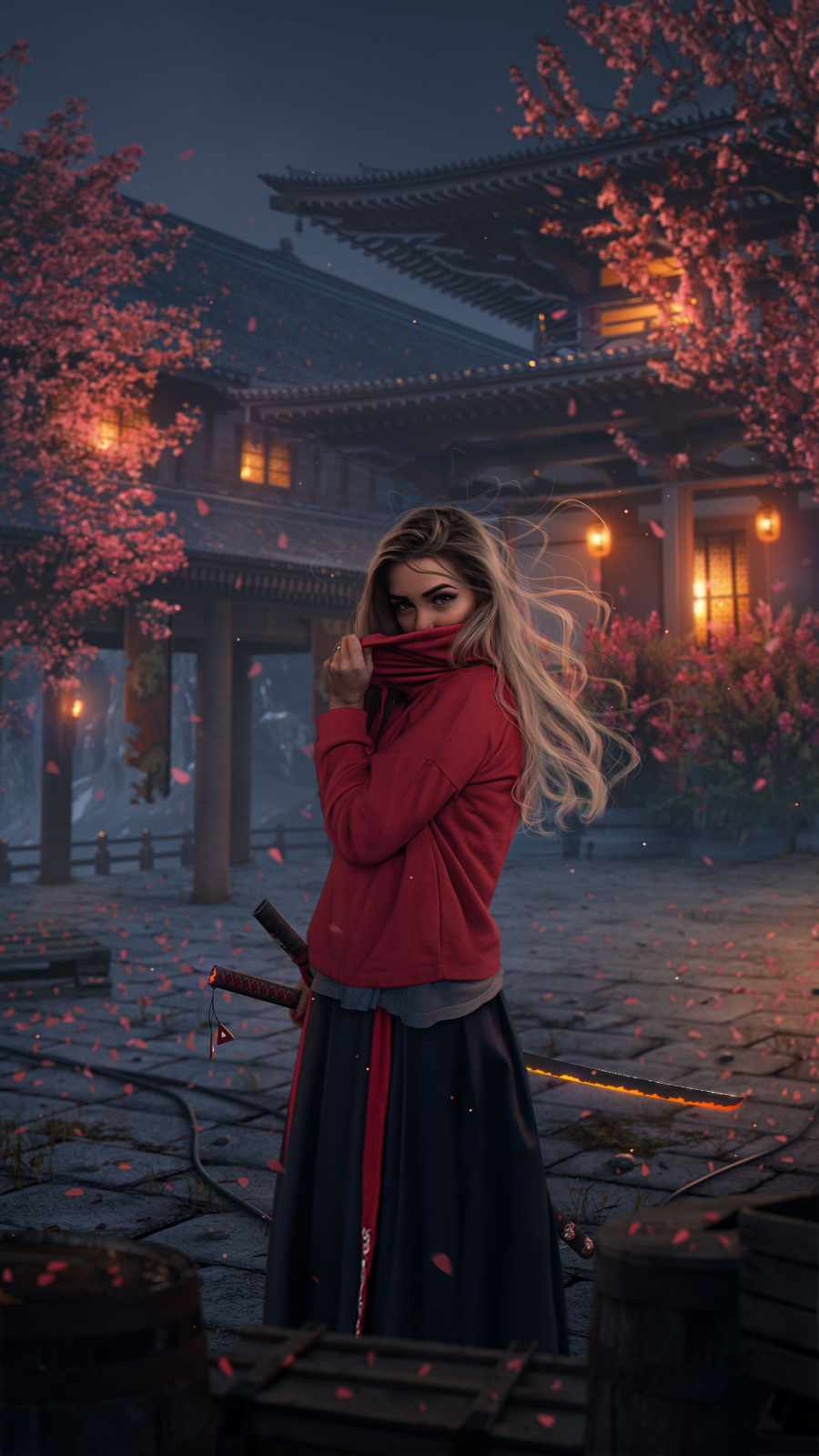 Ninja Girl iPhone Wallpaper