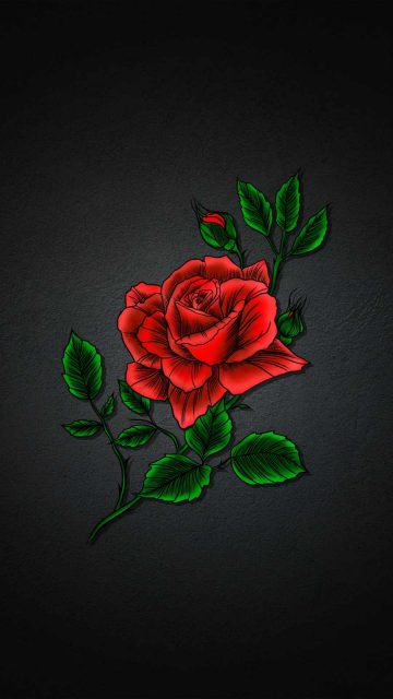 Red Rose Art iPhone Wallpaper