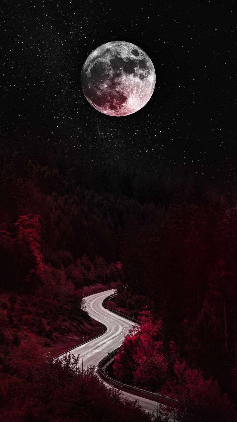 Road to Moon iPhone Wallpaper