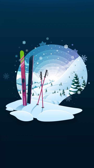 Ski Winter iPhone Wallpaper