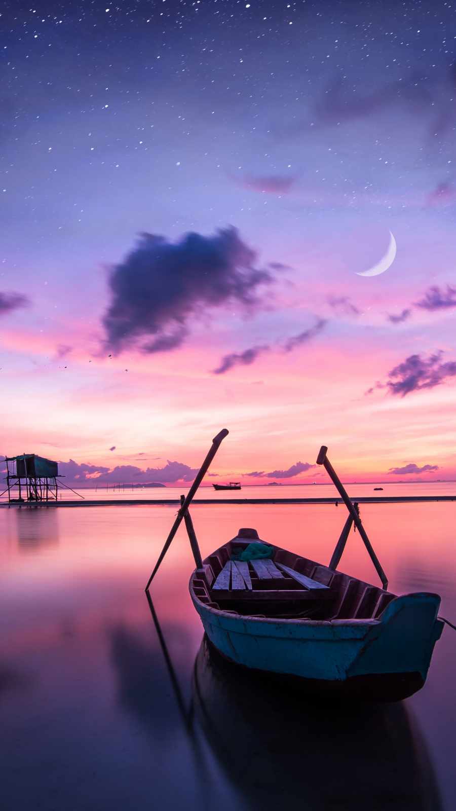 Sunset Boat Ocean iPhone Wallpaper