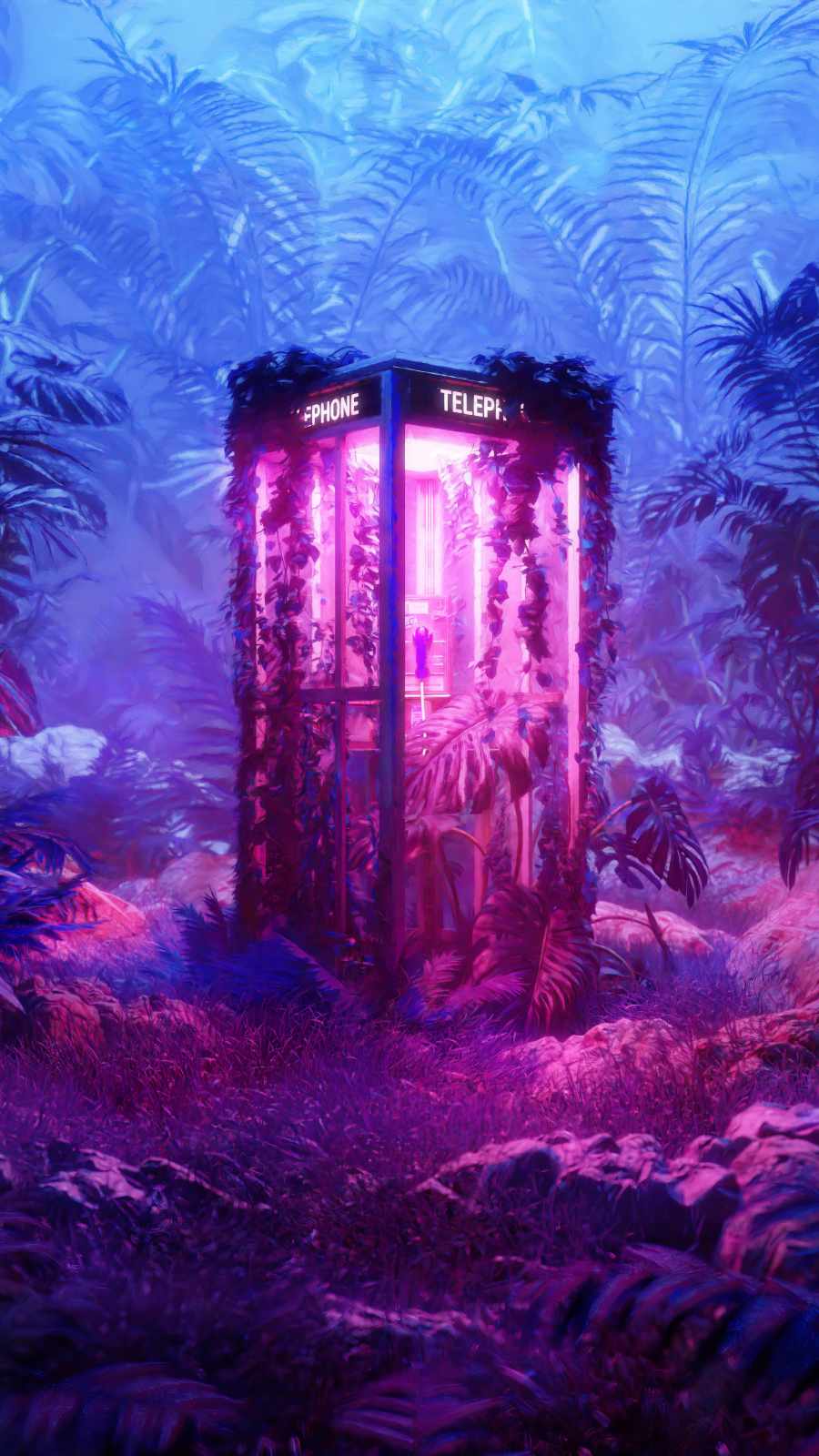 Telephone Booth in Forest