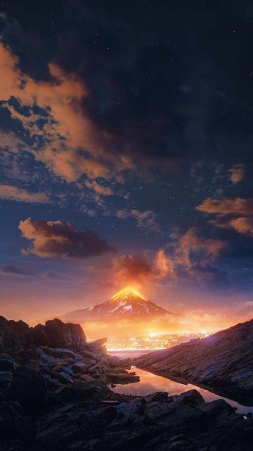 Volcanic Mountain iPhone Wallpaper