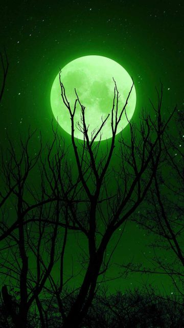 Full moon Green iPhone Wallpaper