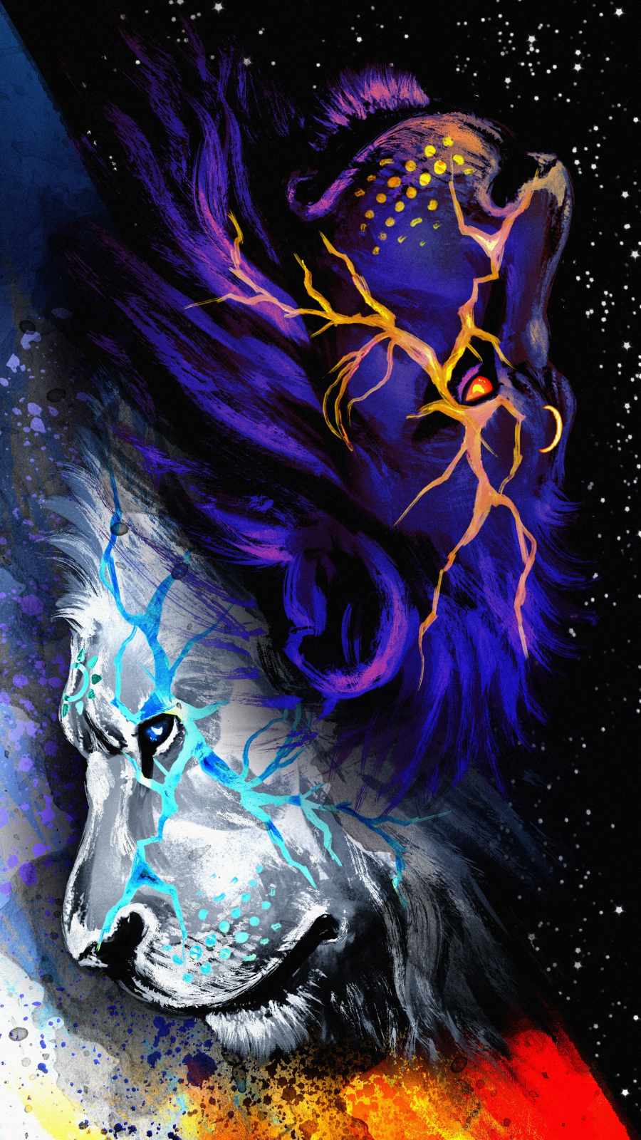 Lion Art iPhone Wallpaper