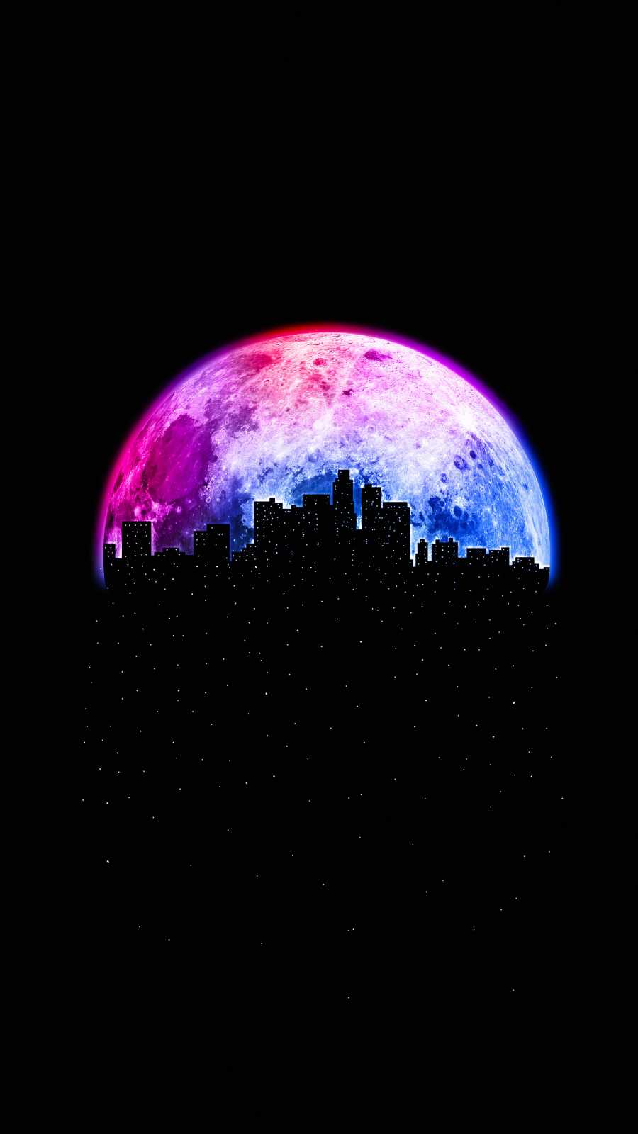 Moon City iPhone Wallpaper