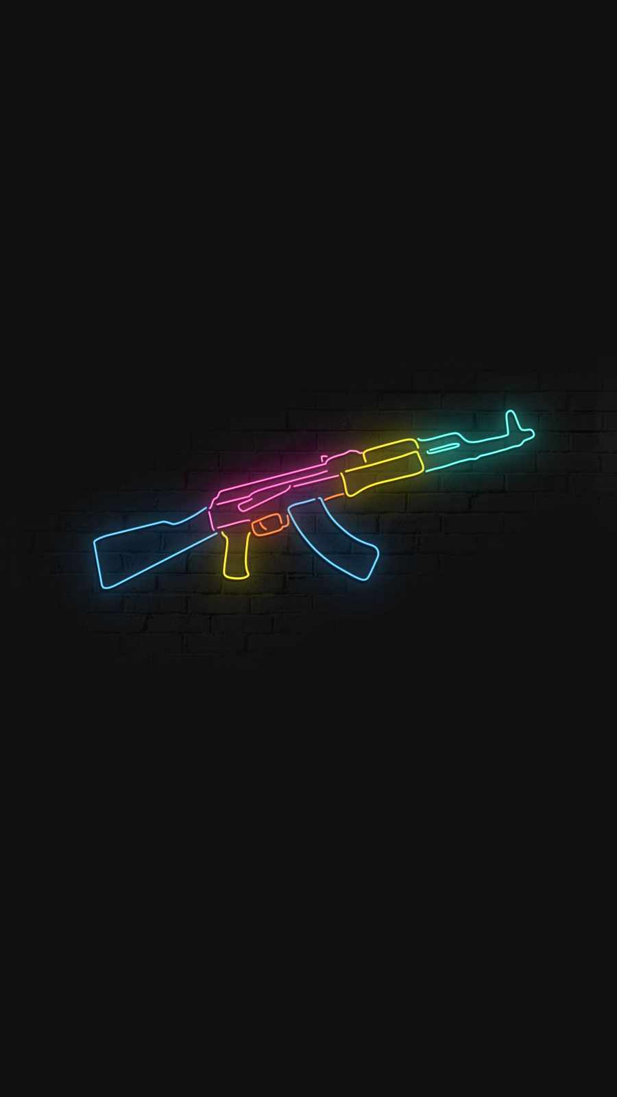 Neon AK 47 iPhone Wallpaper