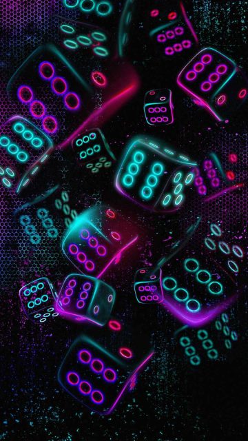 Neon Dices iPhone Wallpaper
